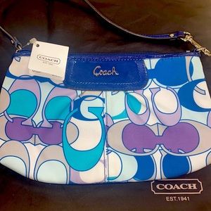 Multi color blue and purple wristlet